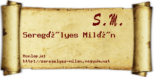 Seregélyes Milán névjegykártya